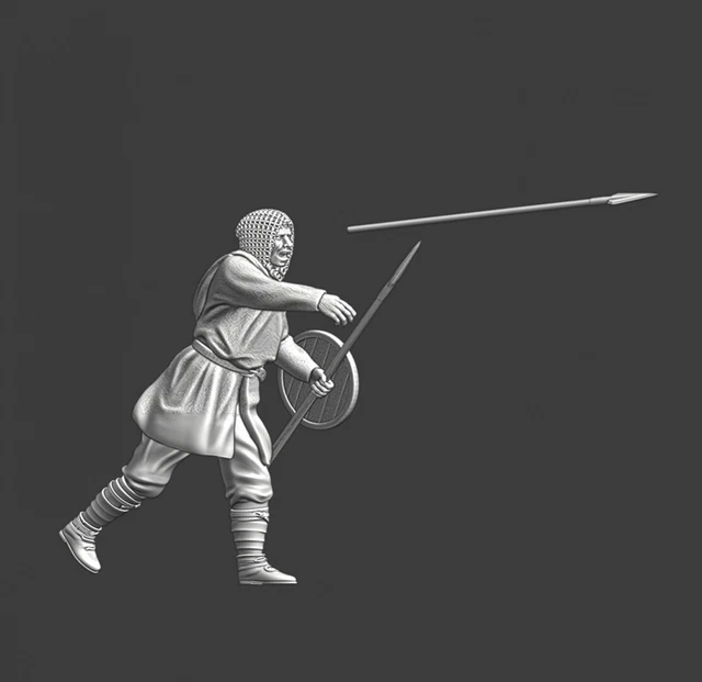 NORTHERN CRUSADES MINIATURES Medieval Javelin Thrower 28mm 1/56 3D