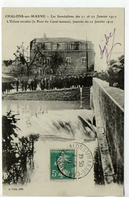 CHALONS SUR MARNE - Marne - CPA 51 - Crue de la Marne 1910 - The invaded lock
