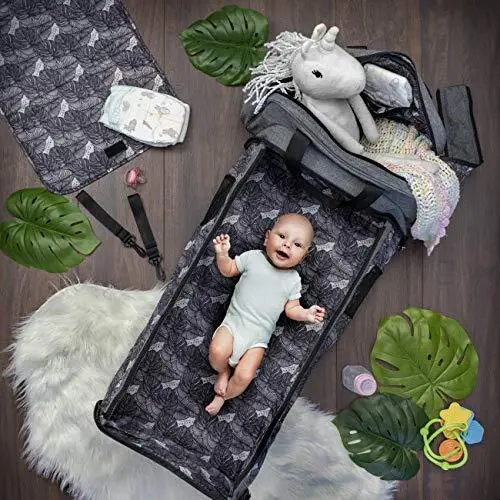 Diaper Bag Backpack Travel Bassinet - Foldable Baby Bag Bed Changing Station 3