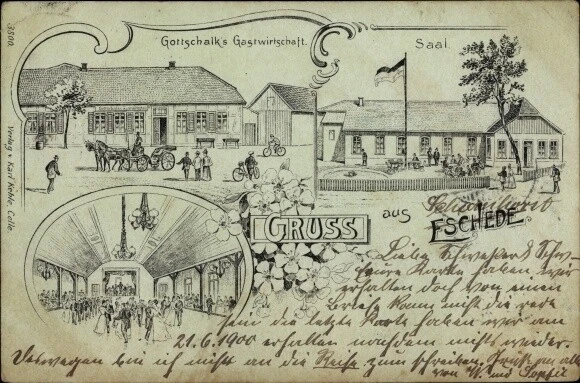 Litho Eschede Niedersachsen, Gottschalks Gastwirtschaft, Saal - 10259260