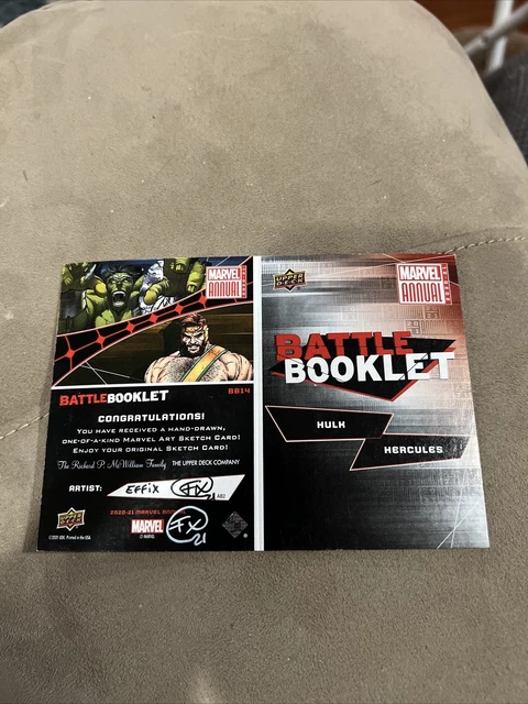 2021 UD marvel annual battle book sketch hulk vs hercules effix 1/1 4