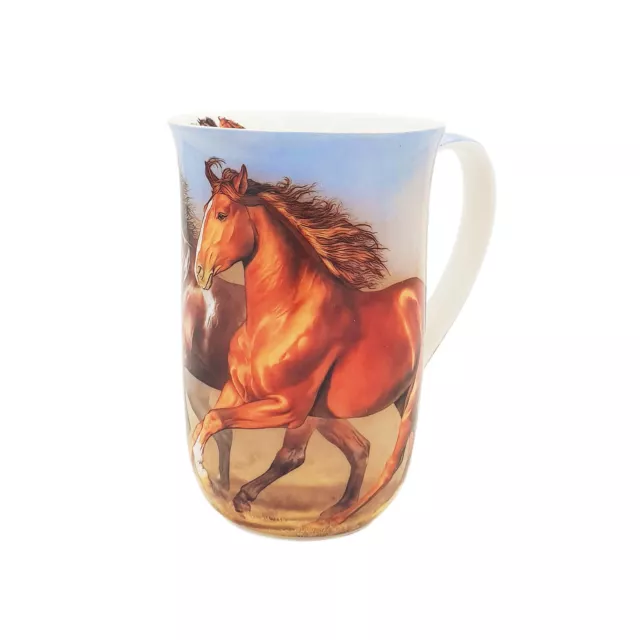 New Fine Bone China Horse Horses Coffee Tea Mug w Handle Cup 405cc