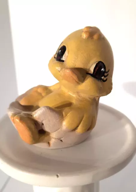 Vintage Miniature Baby Duck Figurine Easter Decoration 2" tall