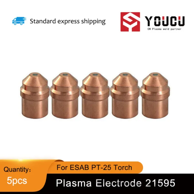 YOUCU 5pcs 21595 Electrode For ESAB PT-25 Pemotong Plasma Torch
