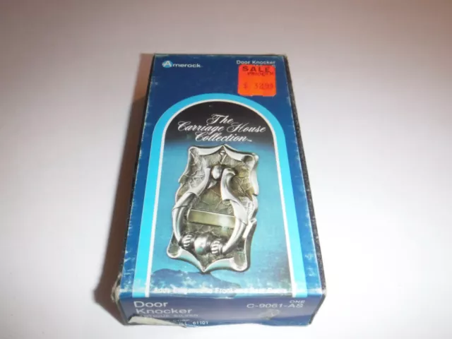 Vintage NOS Amerock Carriage House Door Knocker Antique Silver C-9061-AS