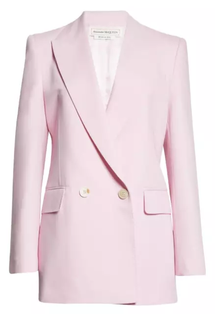 Alexander McQueen Womens Sartorial Wool Double-Breasted Jacket Blazer IT 44 US 8