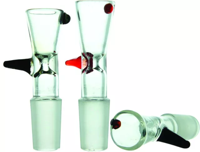 Lab Grade Clear Glass Funnel Slide Bowl with Color Handle GoG Fittings