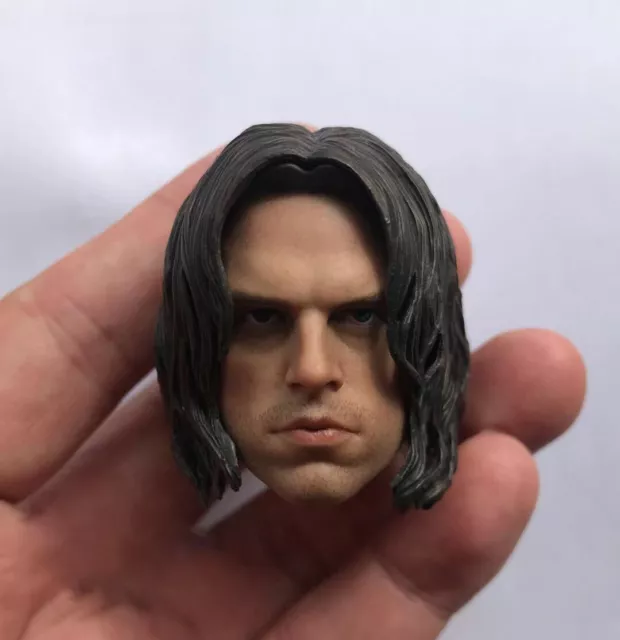 1/6 Winter Soldier Bucky Barnes Head Carved For 12'' TBLeague Action Figure
