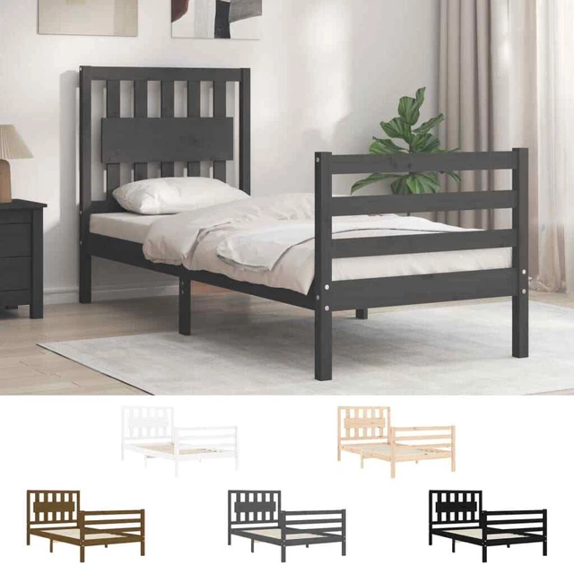 BED FRAME WITH Headboard White Super King Size Solid Wood vidaXL £162.