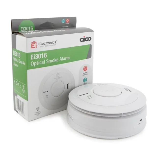 Aico Ei3016 Mains Powered Optical Smoke Alarm 2033 Expiry Date