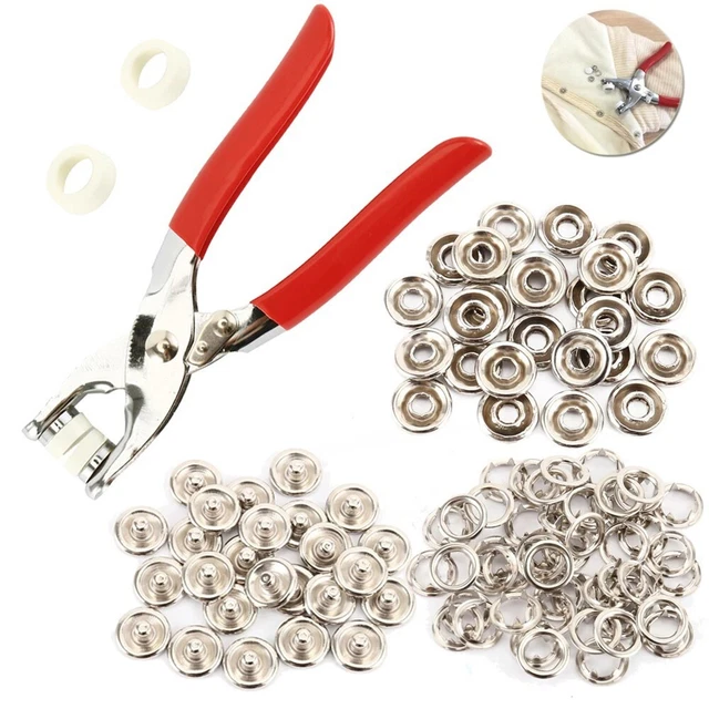 Botones de presión hebilla multifuncional juego costura de bolsillo 5 mm herramienta 9,5 mm