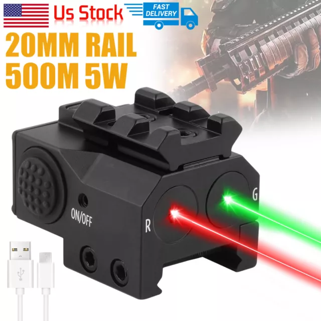 Tactical Low Profile Red Green Dot Laser Sight 20mm Picatinny Rail Rifle Handgun