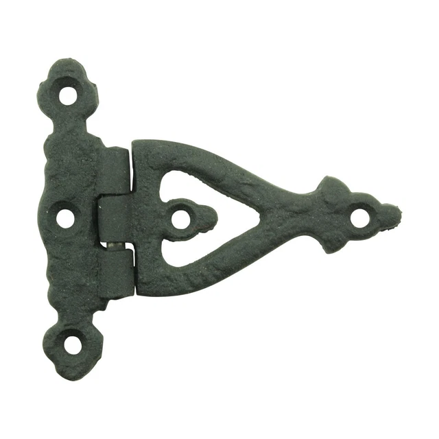 Black Wrought Iron Door Hinge 3 Inch Strap RSF Finish Barn Door Hinges