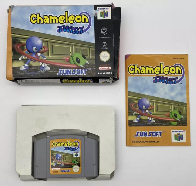 Chameleon Twist Nintendo 64 Game Boxed + Manual Rare N64 Game Cartridge PAL