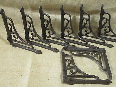 8 Antique Style Vine Shelf Brace Wall Bracket Cast Iron Corbel 6" X 6 1/2" Brace