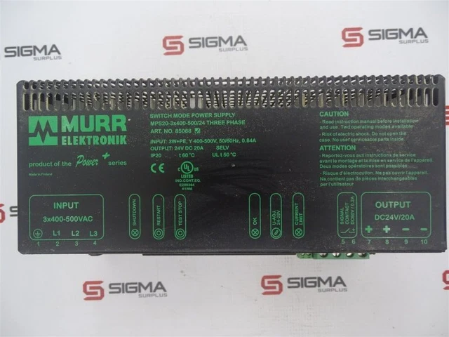 Murr Elektronik 85068 Switch Mode Power Supply Three Phase (33850)
