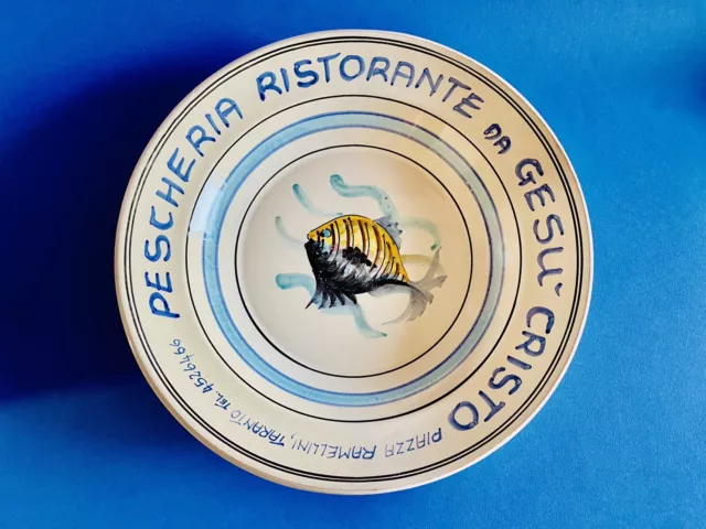 🔴 Pescheria Gesù Cristo Taranto grande piatto per frutti di mare anni 60