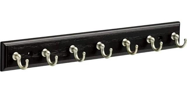 Wall Mount Key Rack Hanging Organizer Storage 7 Hooks Rail Holder - Home Office