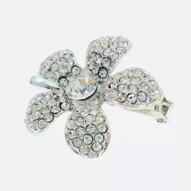 Aimant fleur pince à cheveux épingle à cheveux strass cristal petite barre argent B21 3