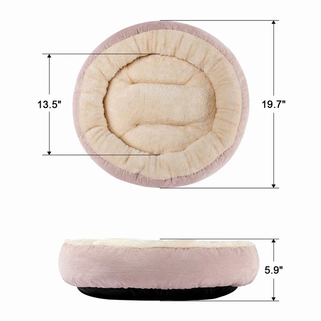 Dog Bed Donut Soft Round Plush Cat Beds For Calming Pet Anti Anxiety Washable 3