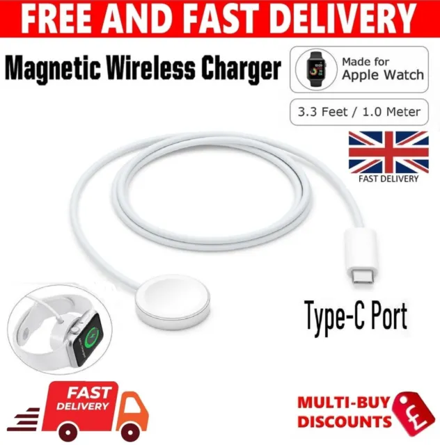 Magnetic USB-C 1m Cable For Apple Watch iWatch Series 2 3 4 5 6 7 8 SE Ultra