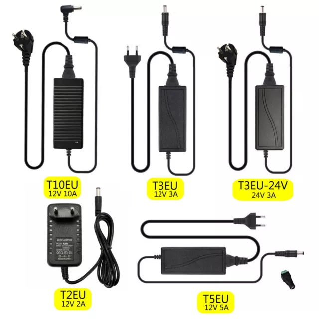 12V 24V 3A/5A/10A Steckernetzteil 5,5mm Hohlstecker Netzteil Trafo f. LED Stripe