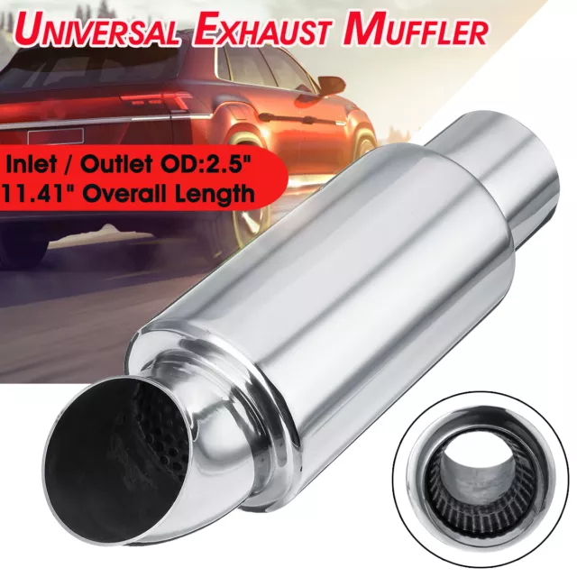 UNIVERSALE AUTO SILENZIATORE SCARICO INOX MARMITTA TERMINALE DI SCARICO Ø 63mm