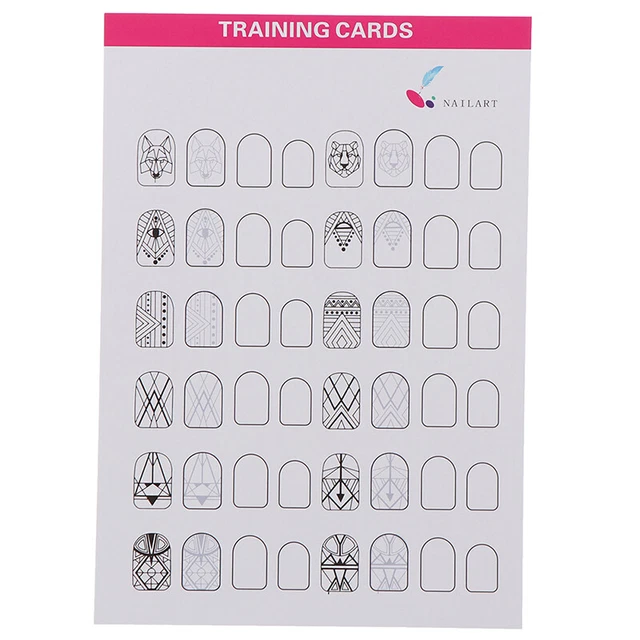 12Sheet Nail Art Training Practice Lines Drawing Painting Template Learning B ba