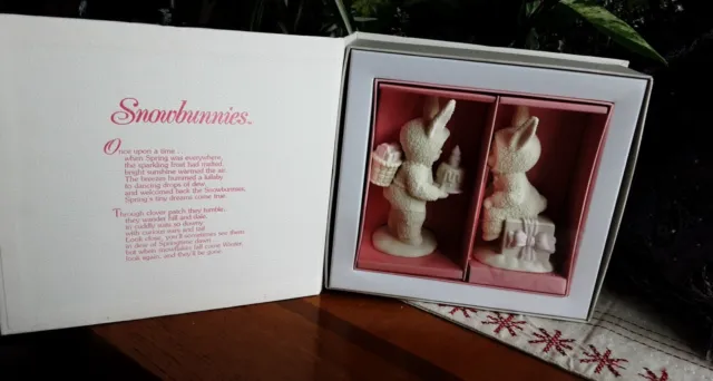 Snow Bunnies  "Happy Birthday To You " Department 56 Vintage