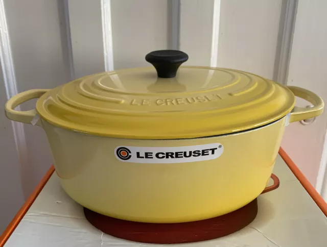 Le Creuset klassischer Gusseisenlauf 33 cm ovale Topf - Sonne (BRANDNEU IN VERPACKUNG)