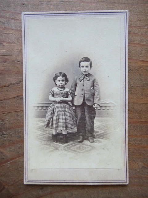 Civil War CDV Photo Aggie & Willie Jackson Bon Ton Gallery New York Rev Stamp