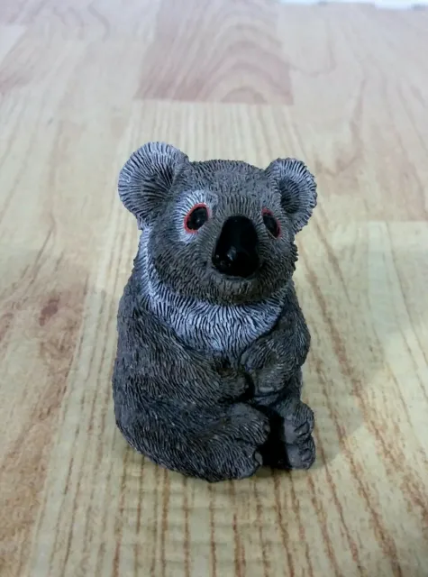 Don James Miniature Koala Bear Figurine Resin Sitting Gray