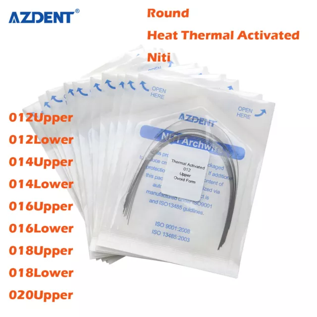 AZDENT Dental Orthodontic Round Arch Wires Heat Thermal Activated Niti 10pc/pack