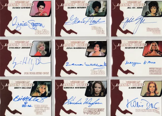 The Women of James Bond Style Auto / Autograph Card Selection