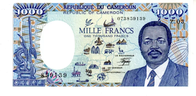 CAMEROUN  Billet 1000 FRANCS 01/01/1987 P26a ELEPHANT PRESIDENT NEUF UNC