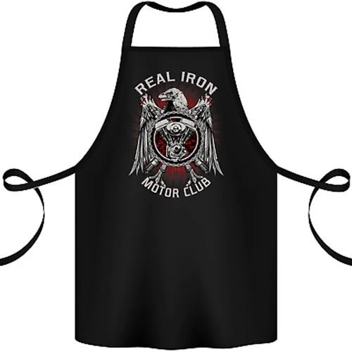 Real Iron Motorcycle Motorbike Biker Cotton Apron 100% Organic