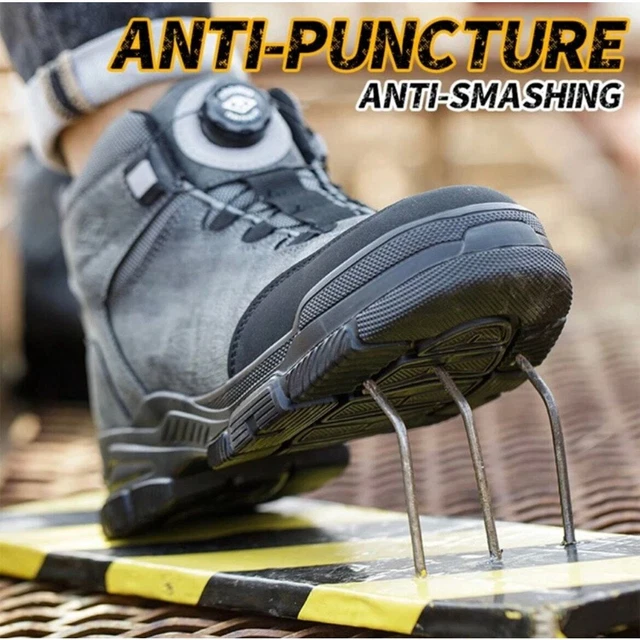 MEN’S STEEL TOE Work Boots Waterproof Lightweight AntiPuncture High