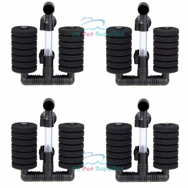 4 PCS Bio Double Sponge Filter  Betta Fry Aquarium Fish Tank XY-2831