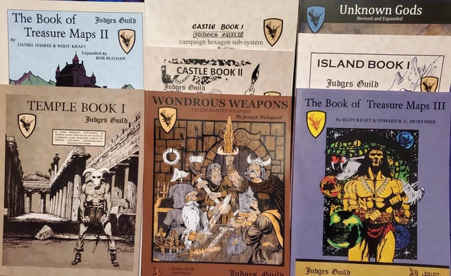 Judges Guild's "Great Crate of 8" Classic Sourcebooks for World-Builders! - NEW
