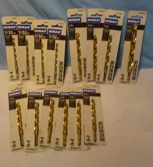 ** LOT of FOURTEEN (14)  - KOBALT - TITANIUM DRILL BITS - UNOPENED sealed bits