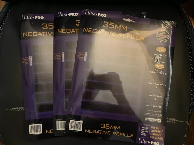 Lote de 3 Ultra Pro 35 mm Película Manga Negativa Recarga Holograma 10 Hojas cada uno