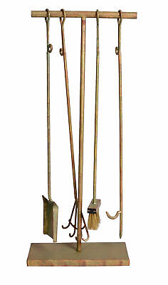 AJA 4 Piece Tisonnier Or Ensemble pour Cheminée Outil Or Couverts de Four Fer 