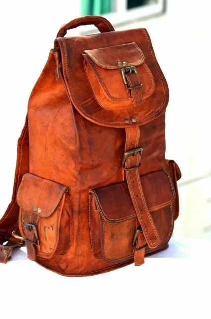 Men's Vintage Travel Genuine New Messenger Backpack Handmade Bag