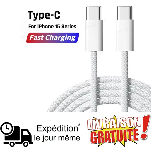 Câble Recson Type-C vers Type-C - Charge Rapide & Transfert de Données Câble Recson Type-C vers Type-C - Charge Rapide & Transfert de Données