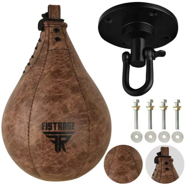 FISTRAGE Speed Ball Boxing Leather MMA Muay Thai Training Punching bag Swivel 3