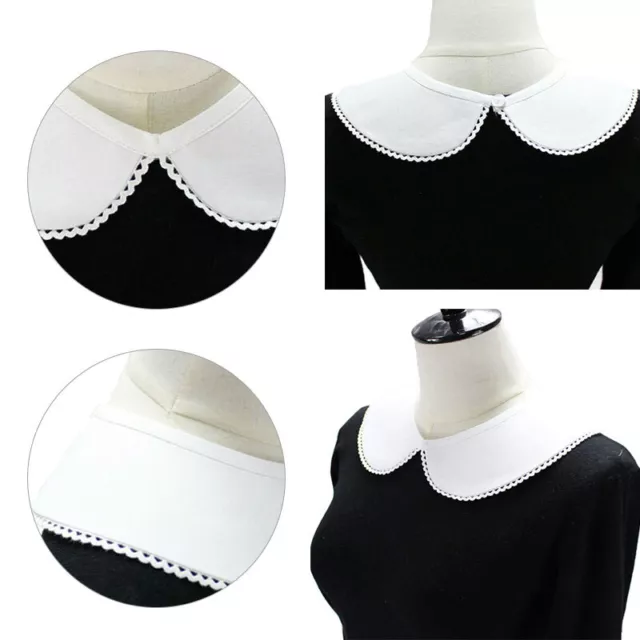 Women Peter Pan Faux Fake Lapel Half Shirt Collar Necklace Choker Detachable