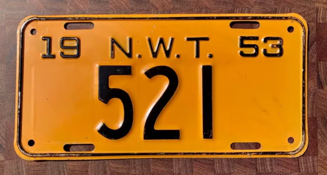 1953 NORTHWEST TERRITORIES license plate ~ Wow!