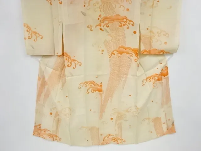 82905# Japanese Kimono / Antique Juban For Summer / Rough Wave