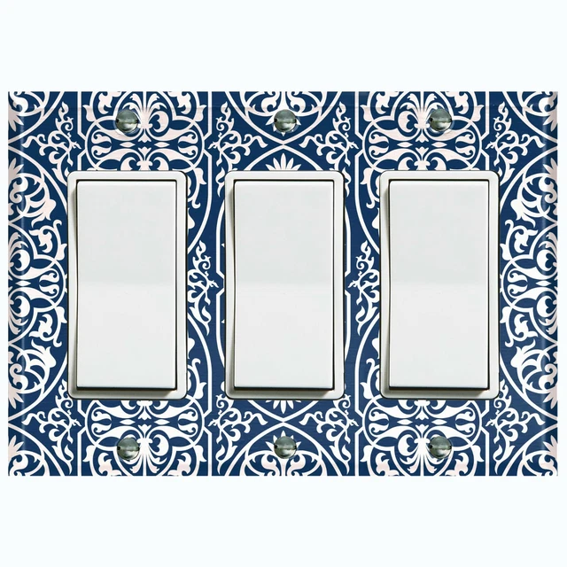 Metal Light Switch Cover Wall Plate For Kitchen Modern Victorian Tile TIL108
