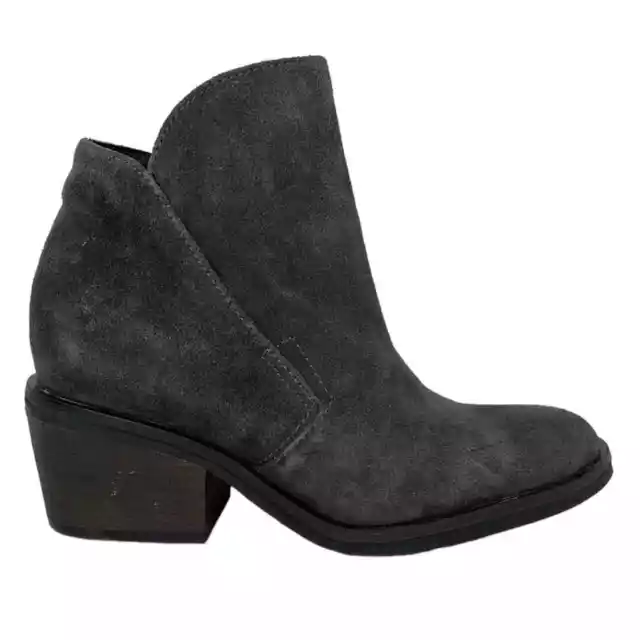 Dolce Vita Boots Women's 6.5 Gray Suede Leather Ankle Booties Slip On Shoes